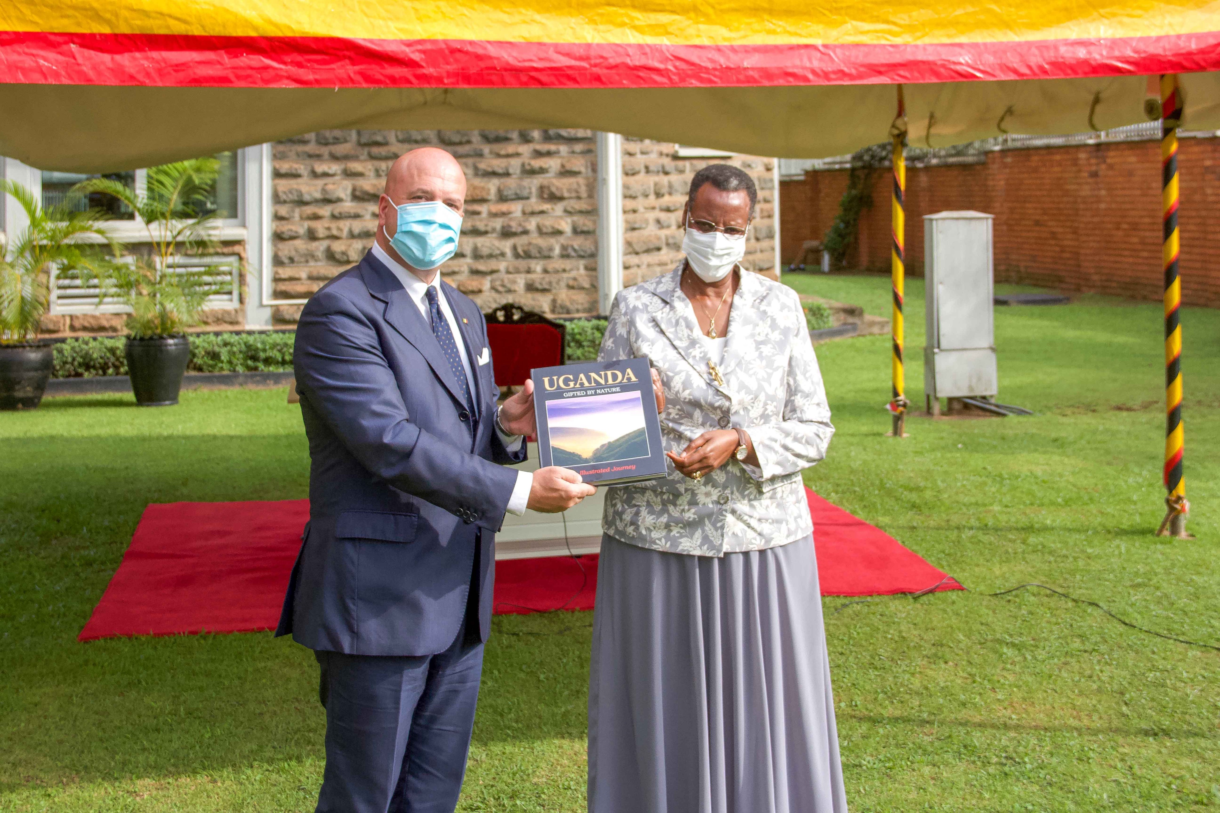 Janet Museveni with the ambassador