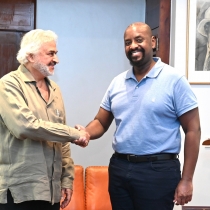 Gen Muhoozi Kainerugaba with Kakira Sugar Managing Director, Mayur Madhvani.