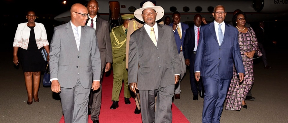 Museveni arrives in Nairobi Kenya on Tuesday. PPU Photo