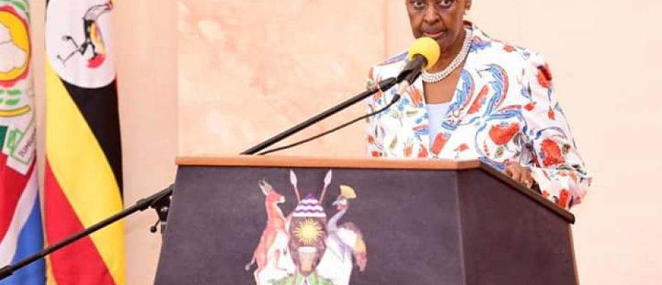 Minister of Education Janet Museveni in a televised address on Saturday. PPU photo