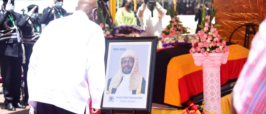 Museveni honours Oulanyah after laying his wreath 