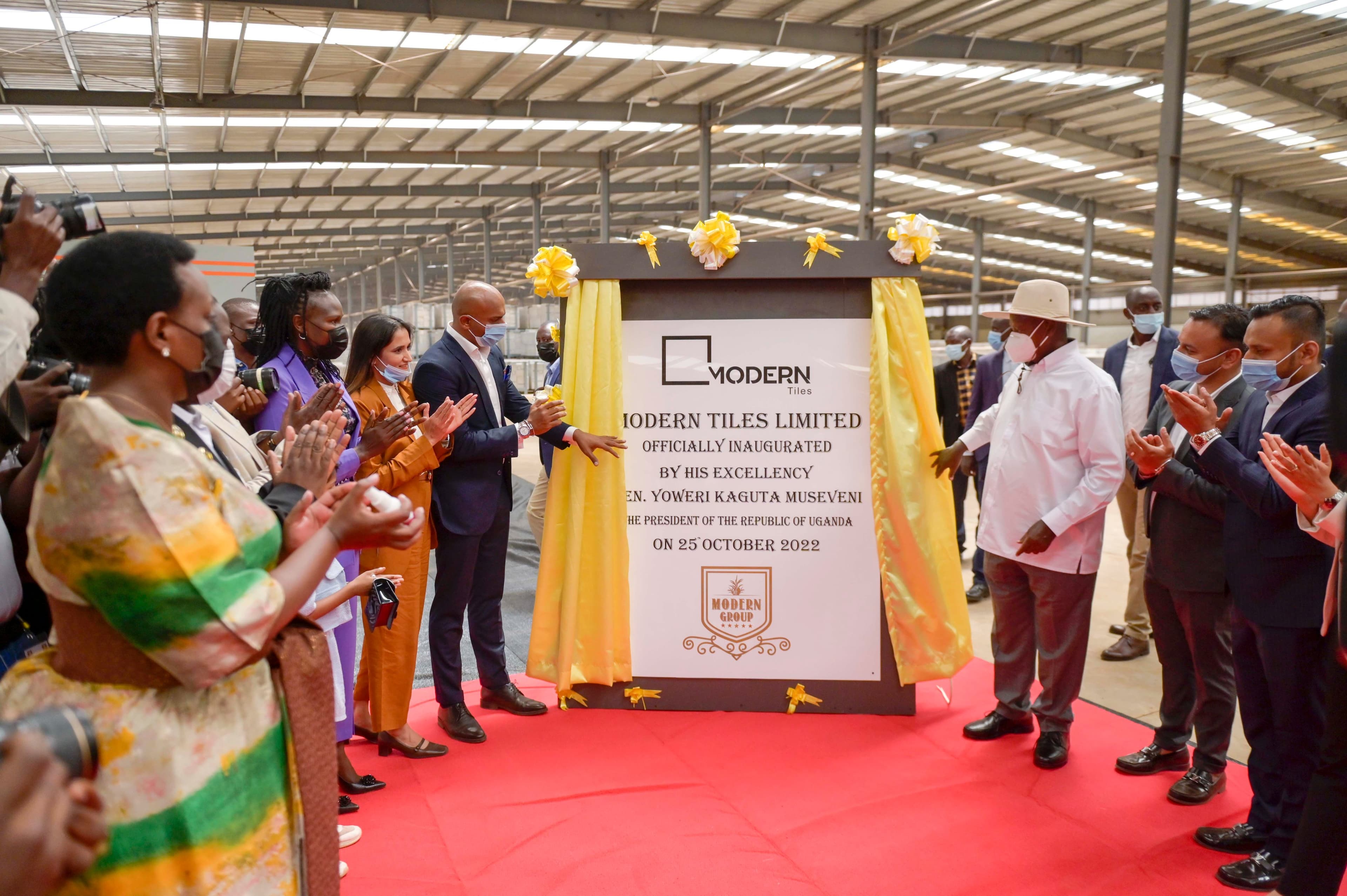 Museveni Commissions Modern Tiles Company