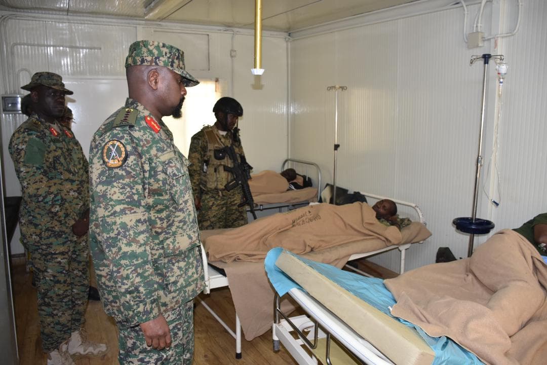 Gen Kainerugaba Visits UPDF Troops in Somalia After Buulo Mareer Attack