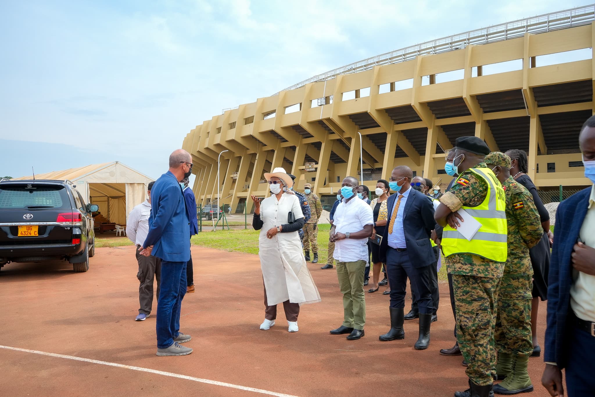Janet Museveni Visits Mandela National Stadium, Announces New Completion Date