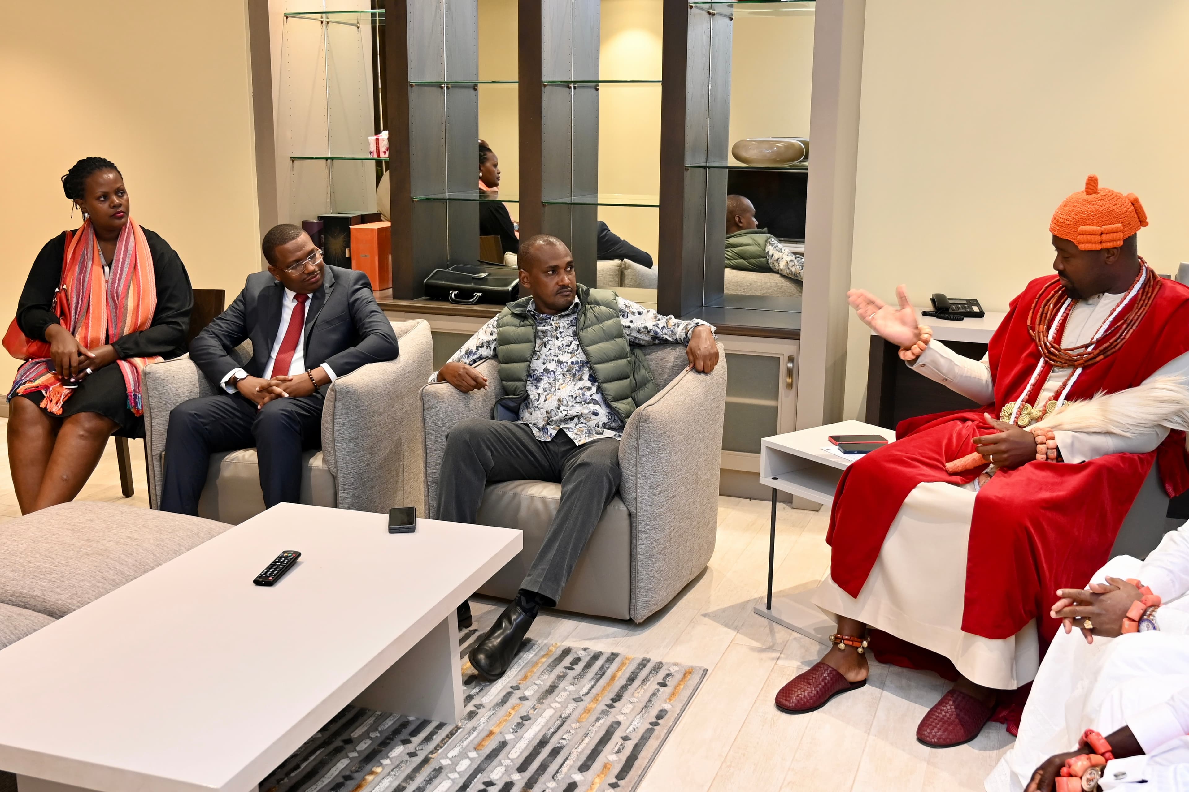 Minister Tumwebaze Welcomes Nigerian Cultural Leader Ogiame Atuwatse to Uganda