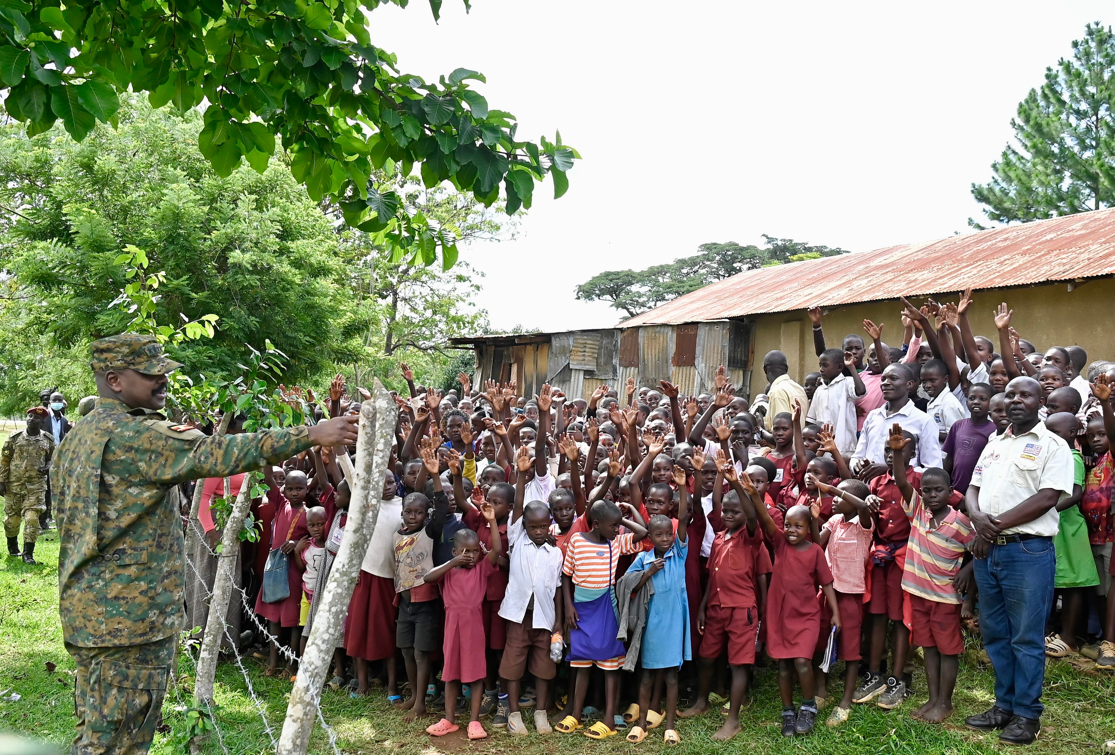 Gen Kainerugaba Receives Warm Farewell from Busia Pupils
