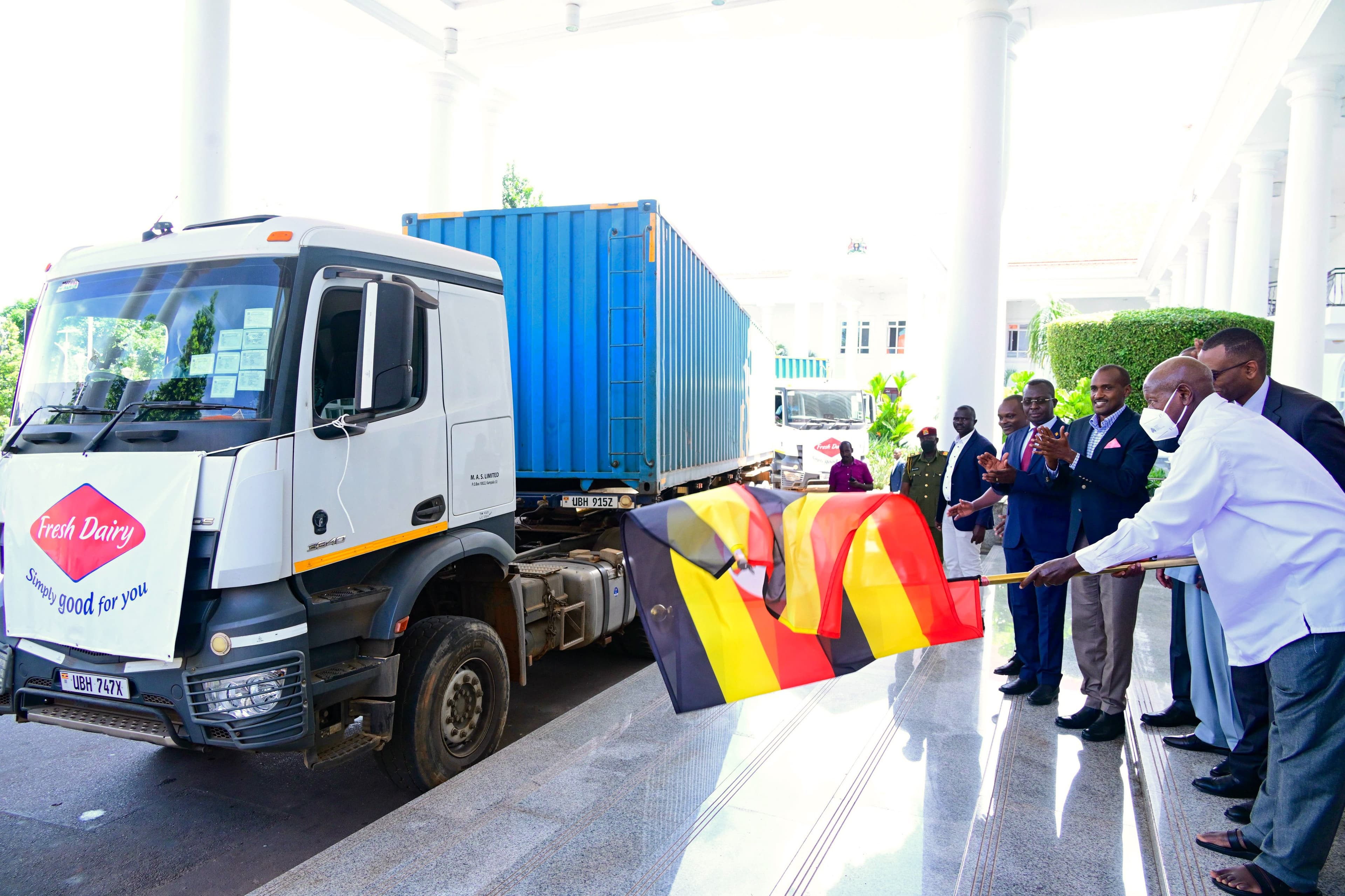  Museveni Flags Off Uganda’s First Milk Powder Shipment to Algeria