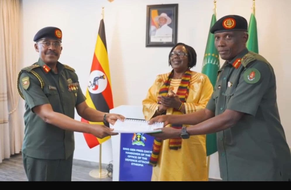 Uganda’s Defence Attaché to Ethiopia Brig Gen Zakye Hands Over to Brig Mutaawe