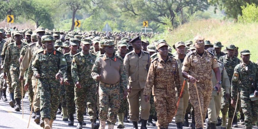3 Infantry Division, Police Conduct Joint 25km Route March in Moroto