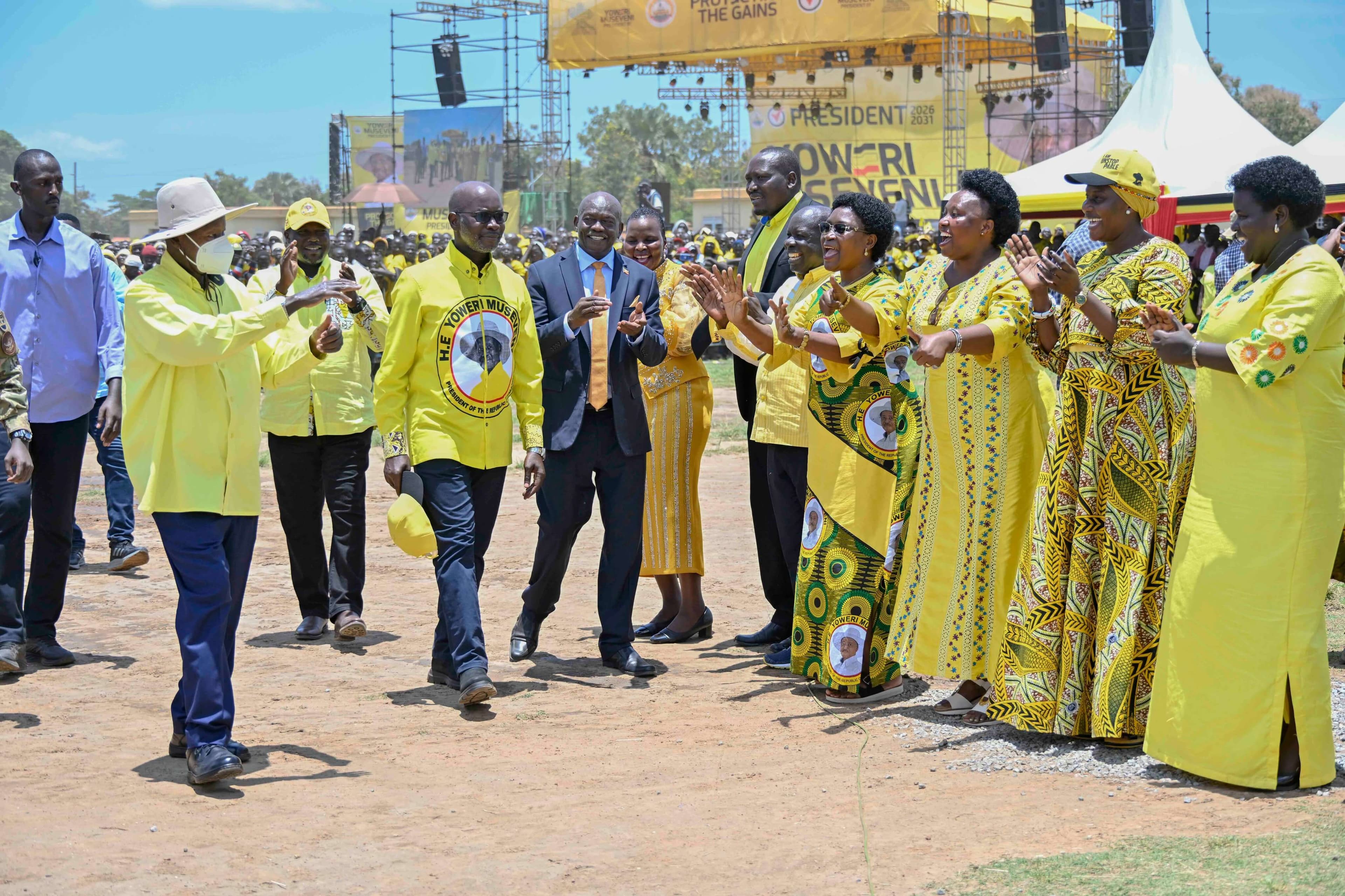 Museveni Campaigns for Leku in Adjumani West By-Election, Welcomes Over 300 FDC Defectors