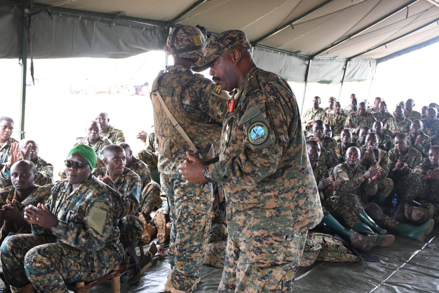 Lt Gen Muhanga Inspects UPDF Troops in Somalia.
