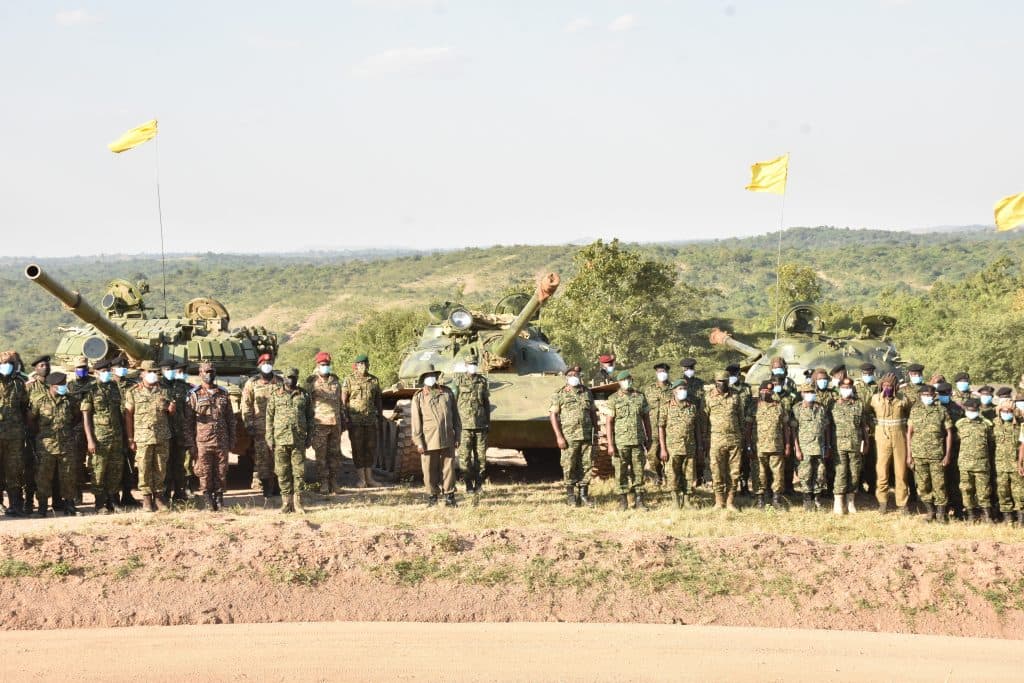 Museveni Passes out Officers and Militants at Armored Warfare Training School