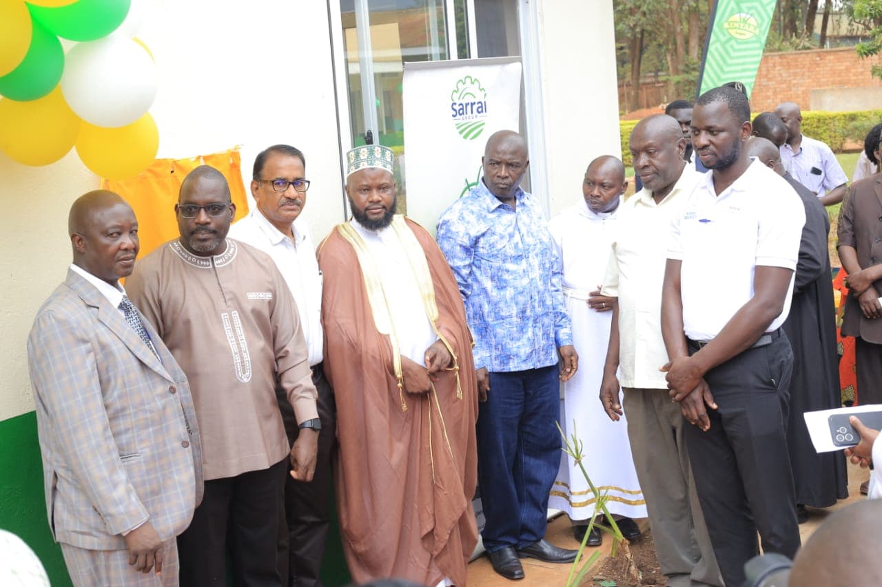 The Kinyara Sugar Ltd Chief Executive Officer Mr Ramalingam Ravi with political and religious leaders who graced the launch of a Maternity Unit at Kinyara Health Centre on Friday