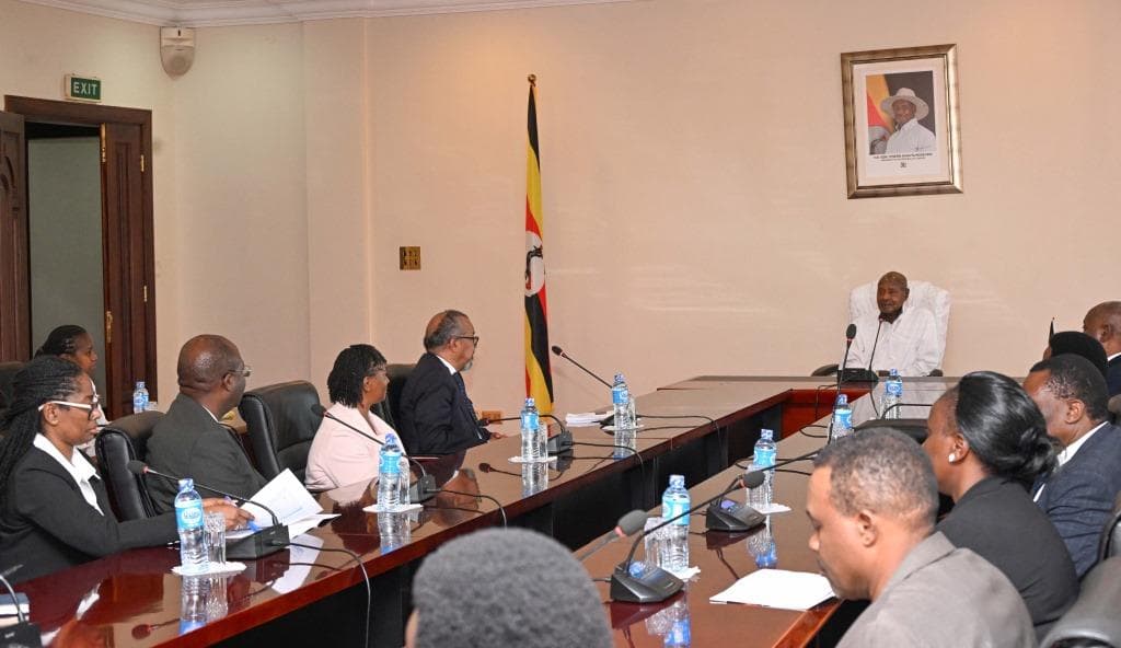 President Museveni met with the Director-General of the World Health Organization, Dr. Tedros Adhanom Ghebreyesus and senior officials from the Ministry of Health and the WHO Uganda Country Office at State House Entebbe.