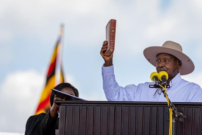 President Yoweri Museveni has been sworn in for a new five-year term at Kololo Ceremonial Grounds.