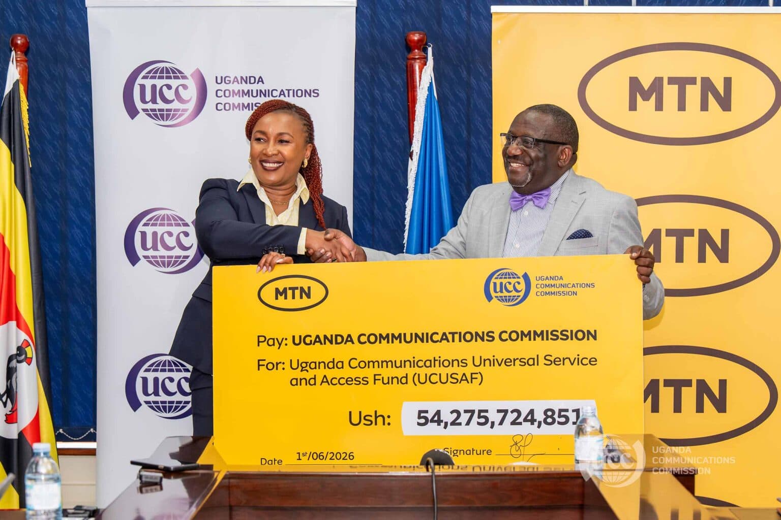 UCC Commends MTN's Remittance of UGX 54.27B Aimed at Boosting Uganda's Digital Inclusion