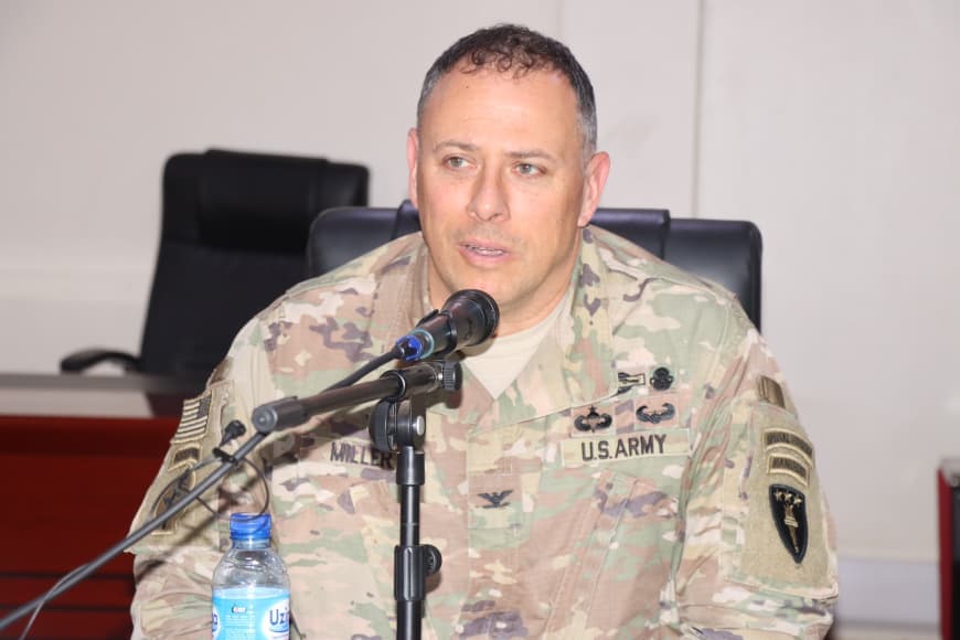 The head of the U.S. Army War College delegation Col Miller Ronald.