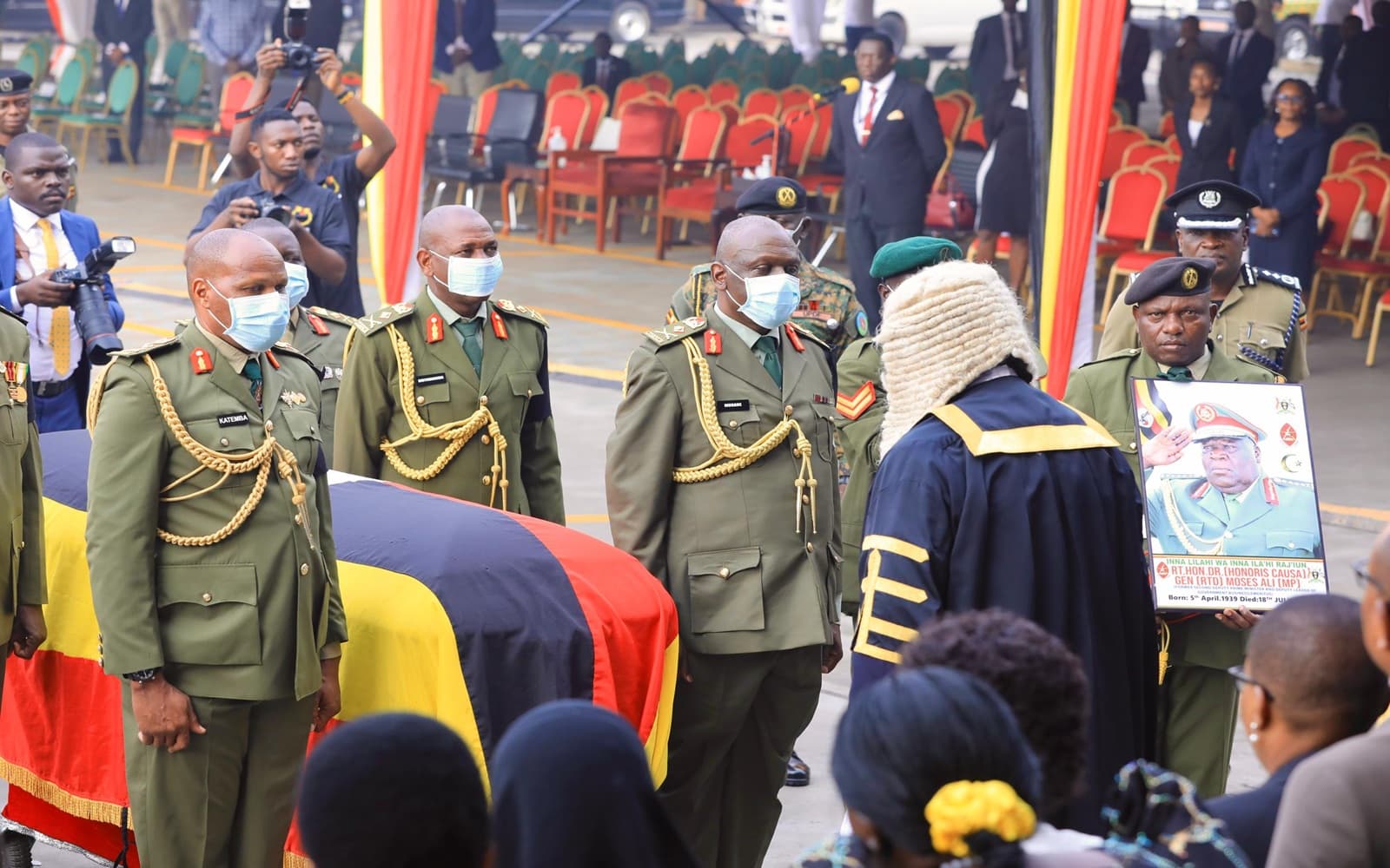The Speaker Jacob Oboth received the casket with the body of the late Moses Ali