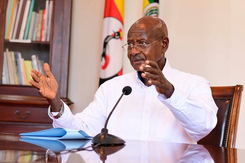 President Museveni in one of his National addresses on Covid-19.PPU Photo