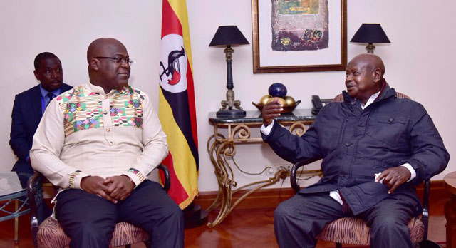 Felix Antoine Tshisekedi with Museveni