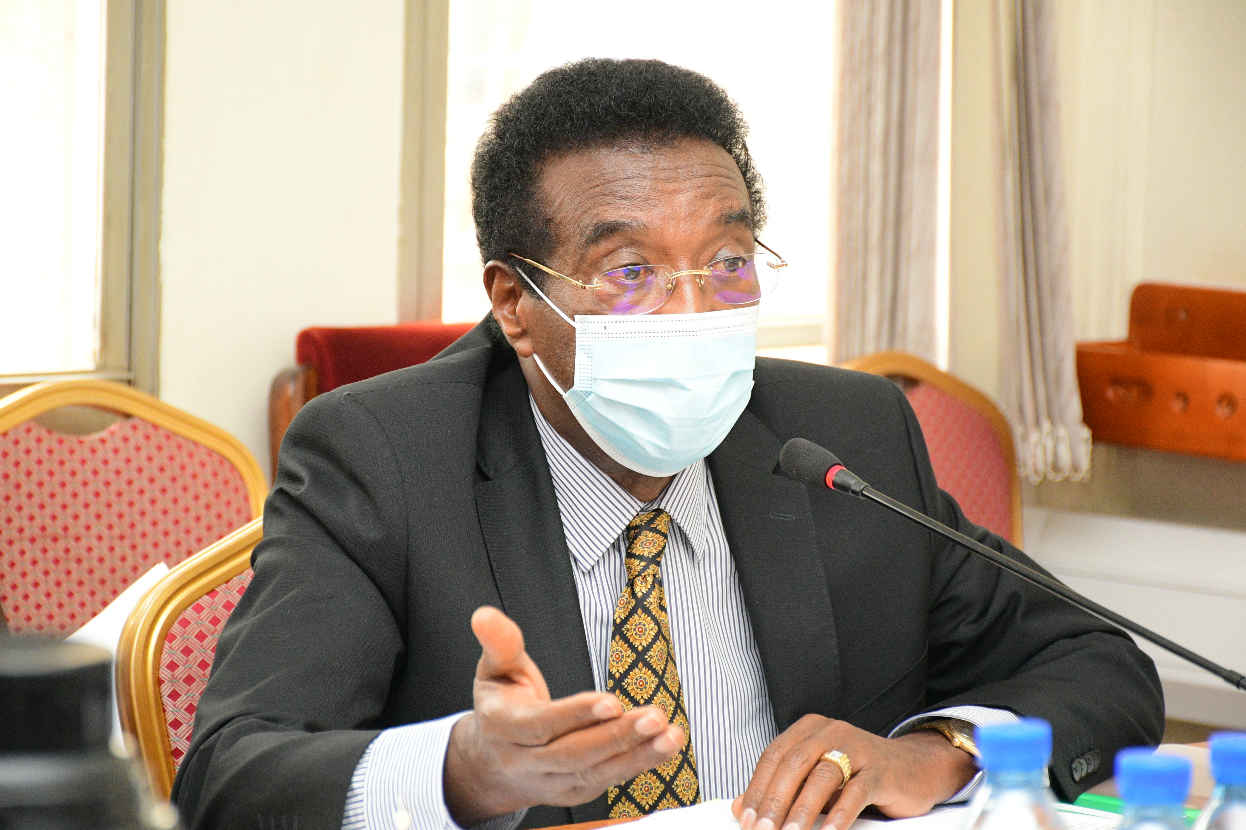 Security Minister Jim Muhwezi Katugugu during a meeting with The Defense and Internal Affairs Committee 