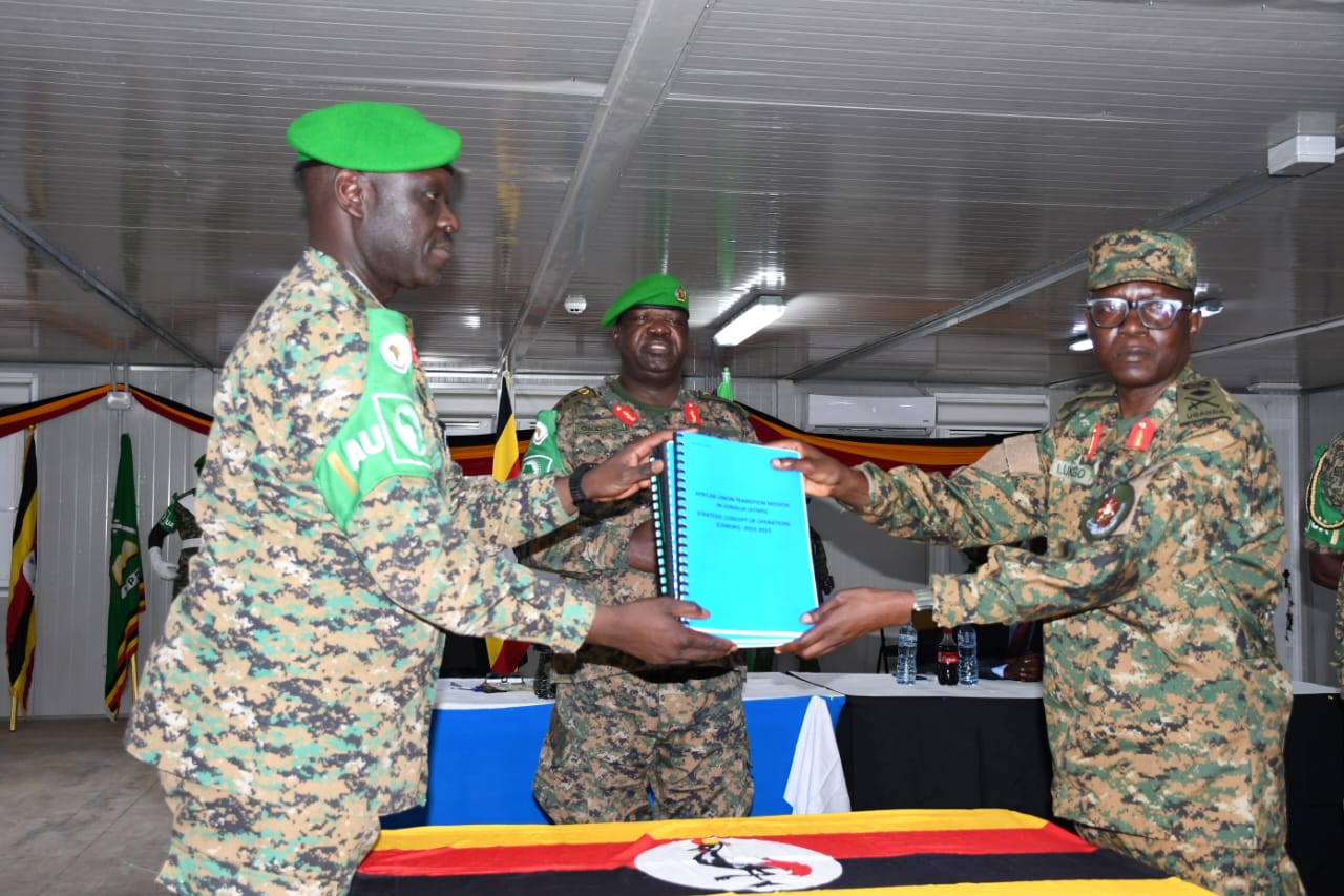 Gen.Omola handed over command to Gen. Mbuusi at Basecamp Sector One headquarters in Mogadishu, Somalia.