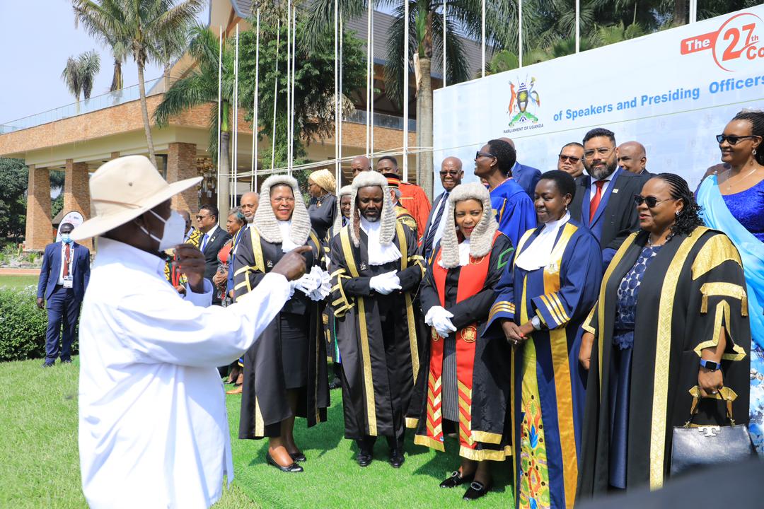 Museveni meeting Speakers and Presiding Officers during CSPOC