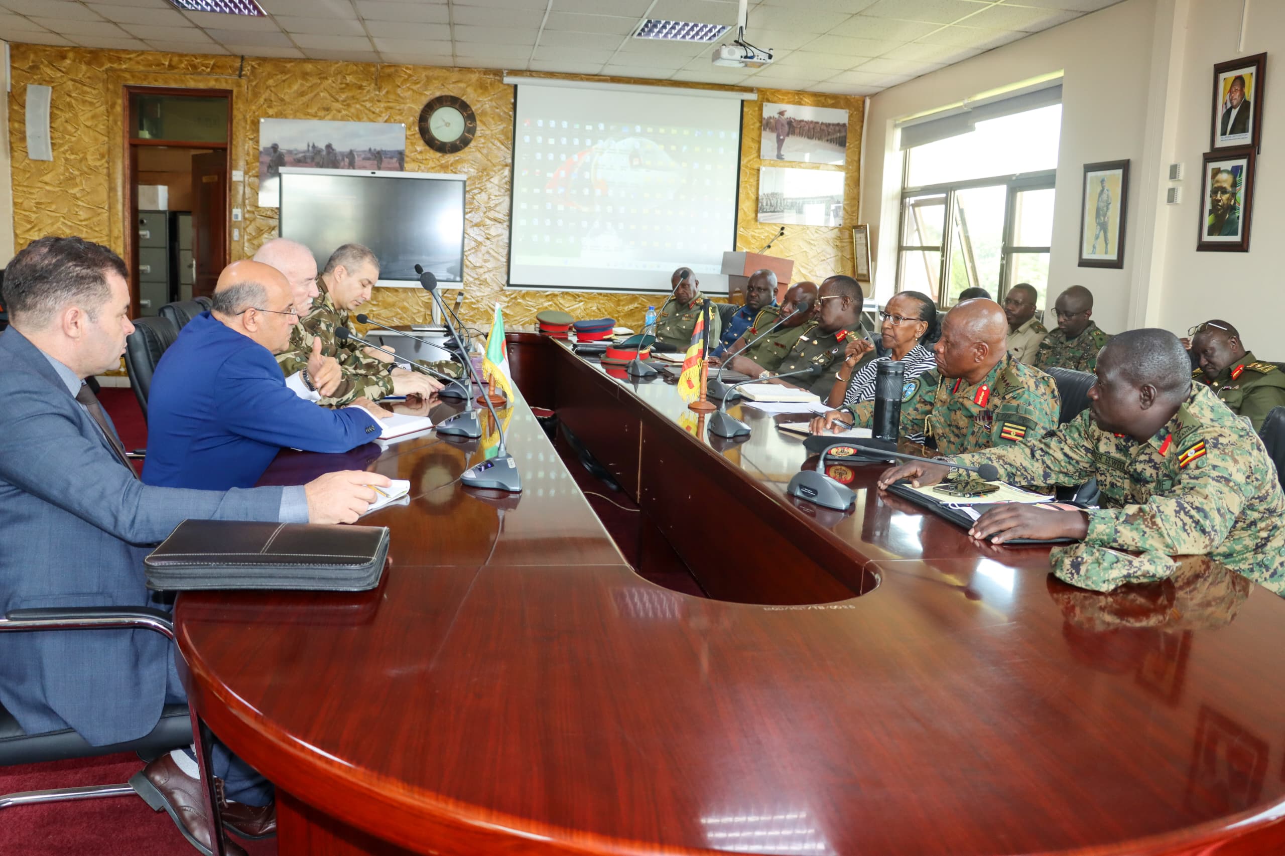 This was disclosed during a meeting between the Ministry of Defence and Veteran Affairs/Uganda Peoples’ Defence Forces leadership and a delegation from the Ministry of National Defence of Algeria that was held at the Defence Ministry’s headquarters, Mbuya.