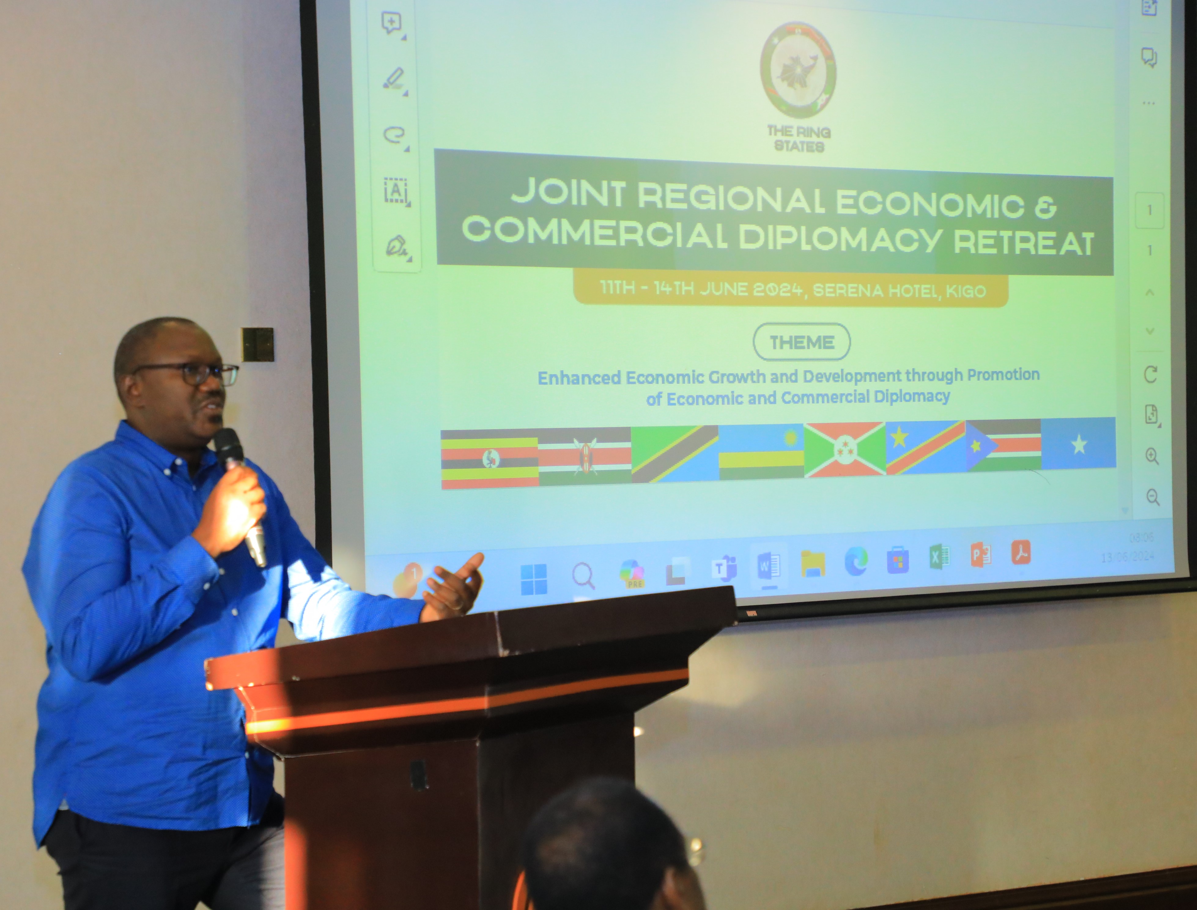 The figures were presented at the Ring States Joint Regional Economic & Commercial Diplomacy Retreat happening at the Serena Hotel, Kigo.