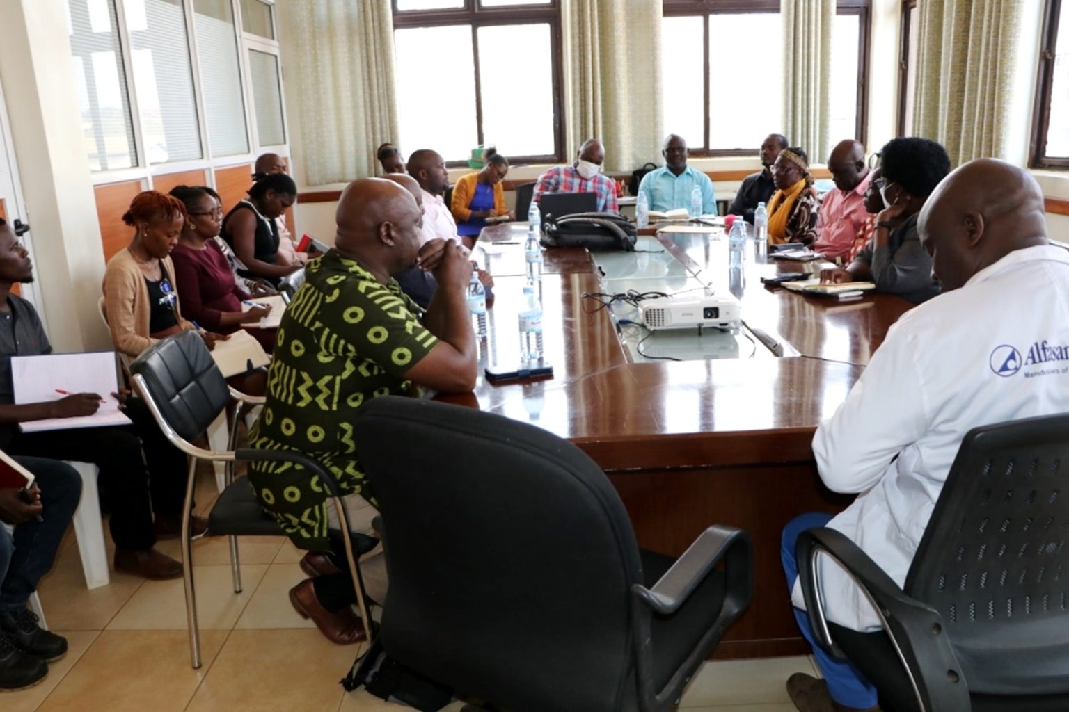 The meeting between Makerere University Anti-Tick Vaccine Project Committee, the Anti-Tick Vaccine Project team, and the Team from Alfasan on 24th June 2024.