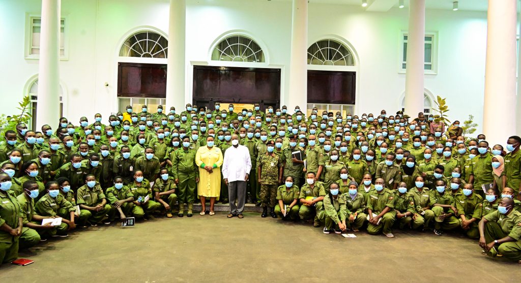 President Museveni C poses for a photo with over 200 intern doctors after giving them an opportunity lecture at State House Entebbe on Saturday The interns have concluded a leadership training course at NALI Kyankwanzi