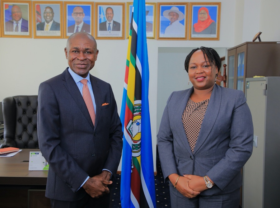 During a courtesy visit to EAC Secretary General Veronica Nduva in Arusha, Tanzania, UNESCO's Head of Office and Representative to Tanzania and the EAC, Michel Toto, highlighted the shared priorities of both organisations. 