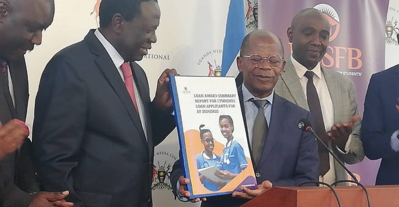 Dr. John Chrysostom Muyingo while releasing list of student loan scheme beneficiaries 2024