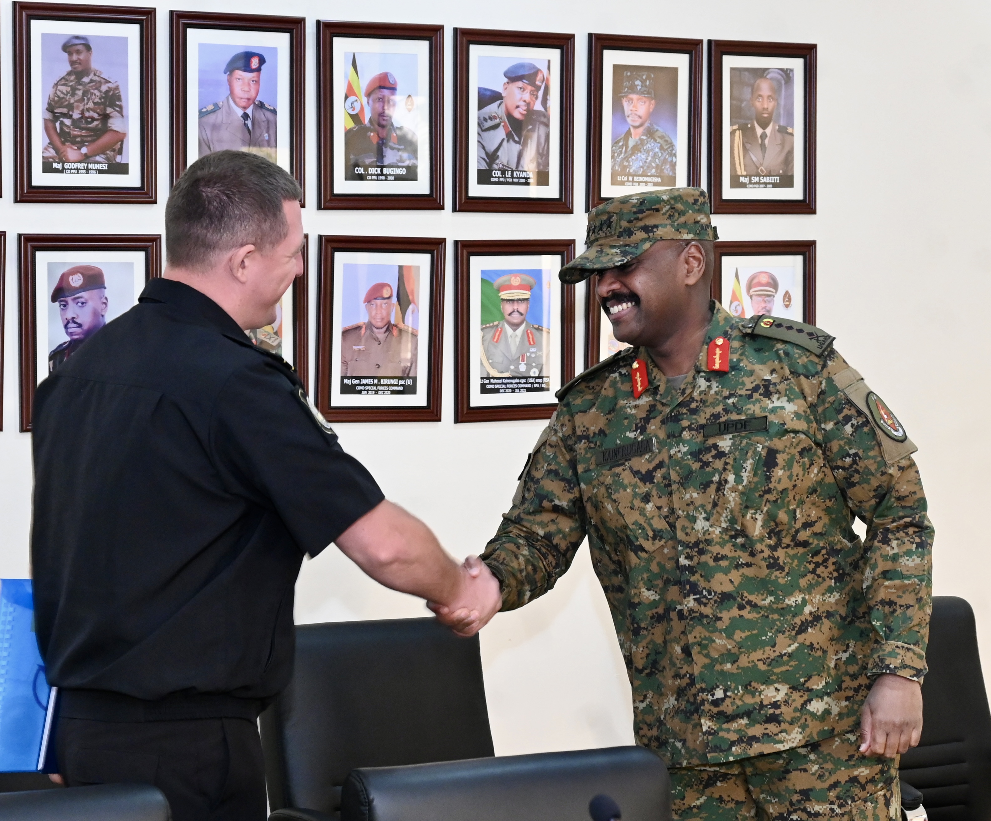 The Chief of Defense Forces, Gen Muhoozi Kainerugaba, met with a high-level Russian military delegation at the Special Forces Command (SFC) headquarters in Entebbe.