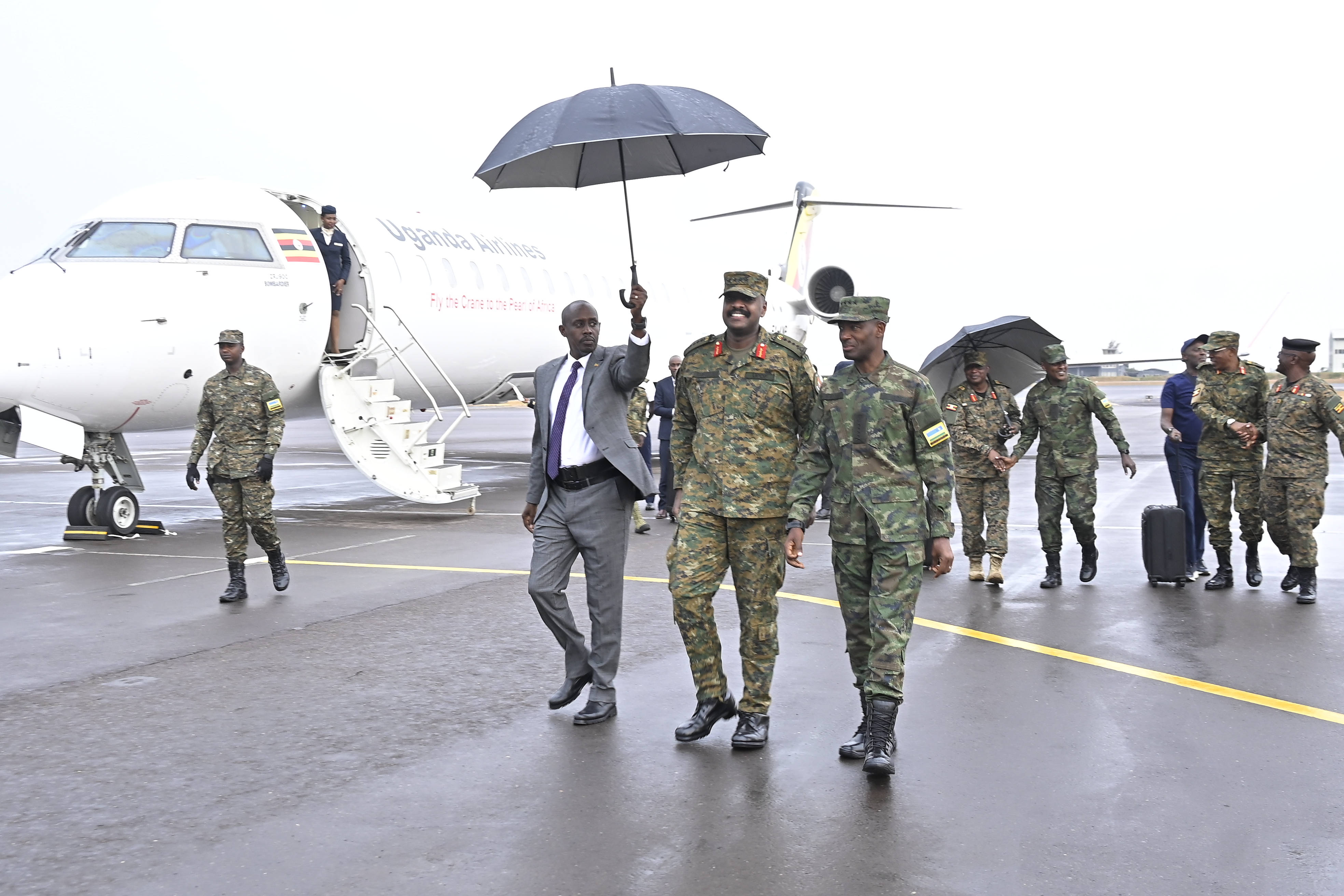 Gen Kainerugaba Arrives in Kigali Ahead of Kagame's Swearing-In Ceremony