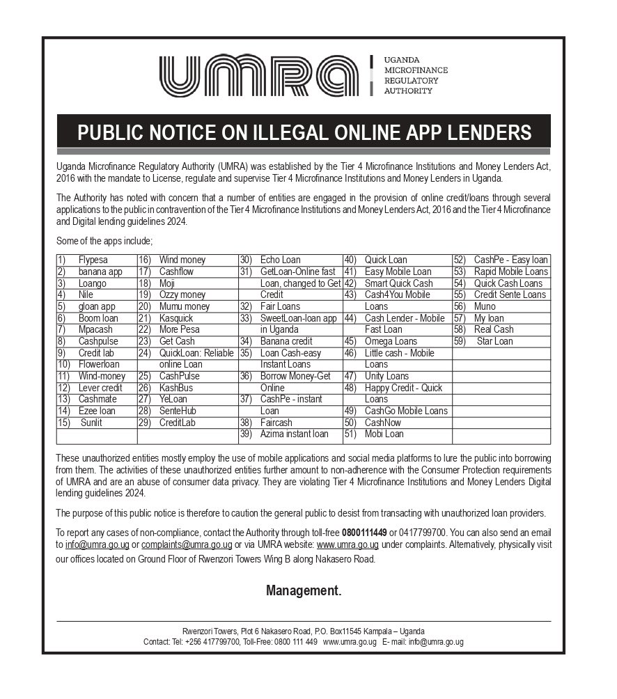 The regulatory body expressed serious concerns about the increasing number of entities using mobile applications and social media platforms to extend credit illegally. 