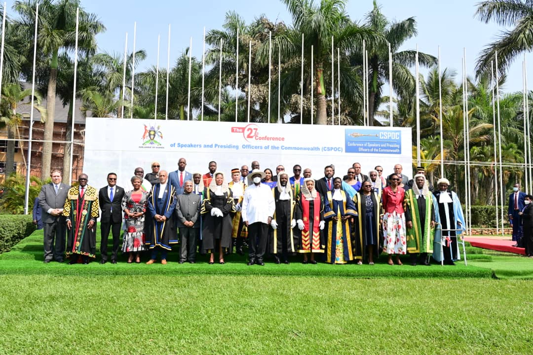 President Museveni in a group photo with the Speakers during CSPOC