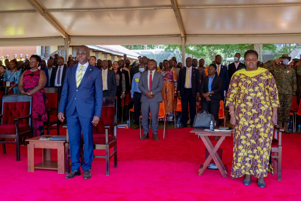 The Vice President, H.E Jessica Alupo (R) at the thanksgiving Ceremony of Hon. John Mulimba at Nakhoola Primary School in Busia District