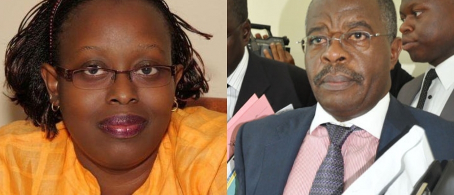 Deputy Solicitor General Christopher Gashirabake (R) has been accused of making sexual advances to Senior State Attorney Samantha Mwesigye.