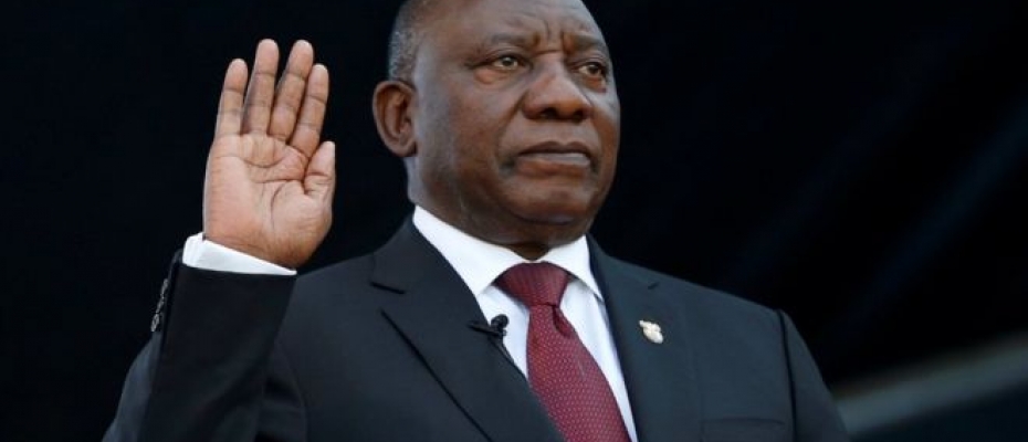 President Ramaphosa taking oath of office. Courtesy photo