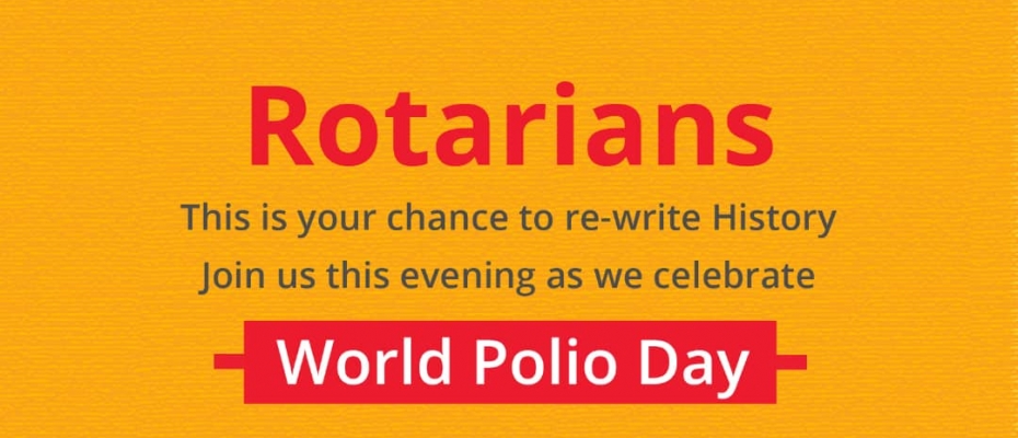 Rotary  will today mark World Polio Day 2019 at the Rotary Club of Muyenga Tank Hill