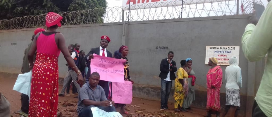 Some of the protesters holding placards. Courtesy photo