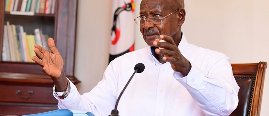 President Museveni in one of his National addresses on Covid-19.PPU Photo