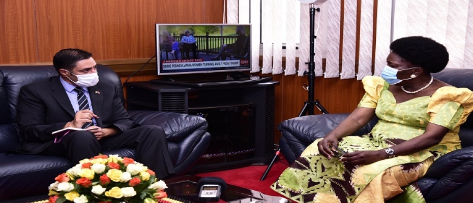 Kadaga with the Turkish Ambassador who paid a courtesy call on her