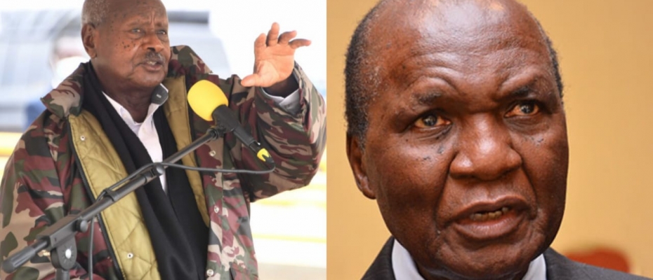 A collage of Museveni and Paulo