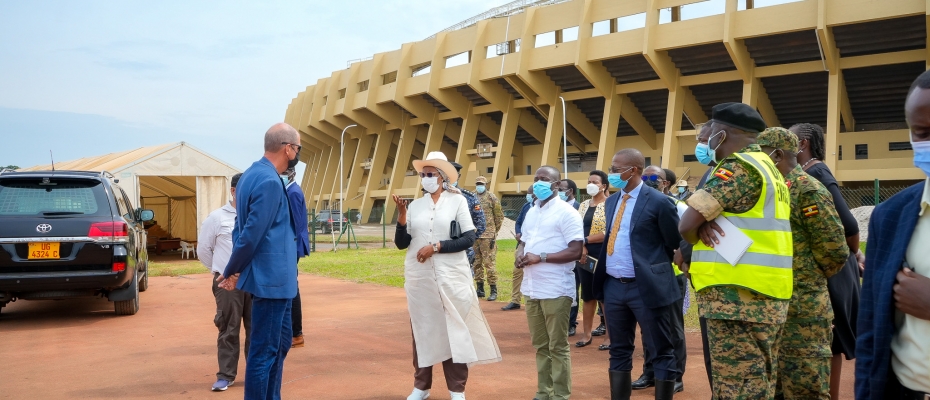 Janet Museveni and other officials during the visit