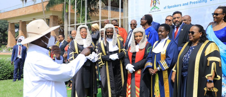 Museveni meeting Speakers and Presiding Officers during CSPOC