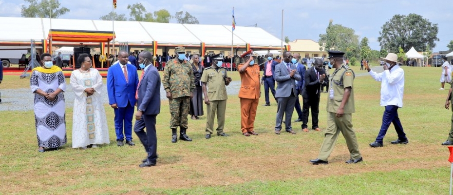 President Yoweri Museveni arriving at the International Youth Day Celebrations held at Soroti Core Primary Teachers’ College in Soroti District. 