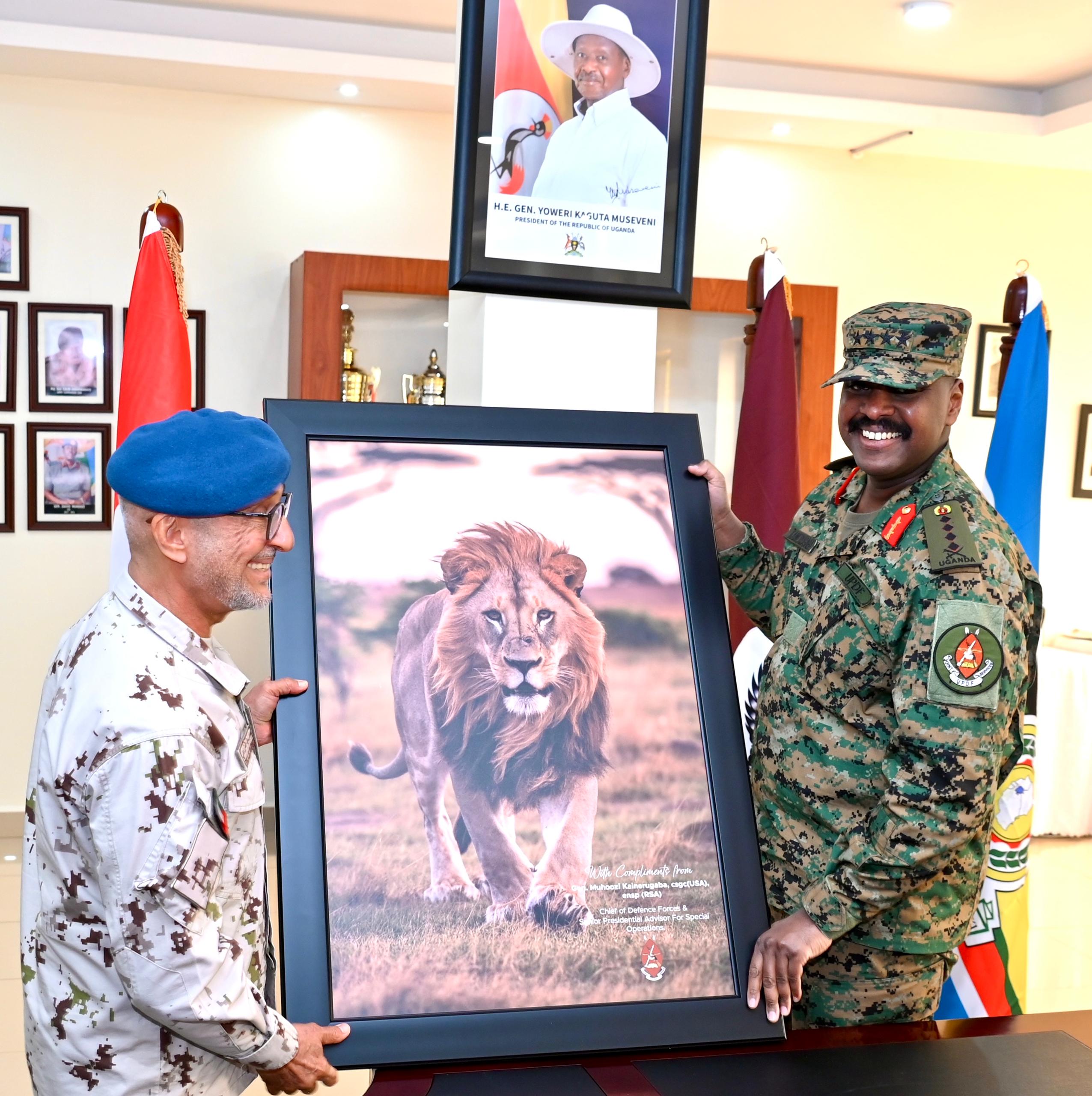 Gen Kainerugaba with UAE counterpart