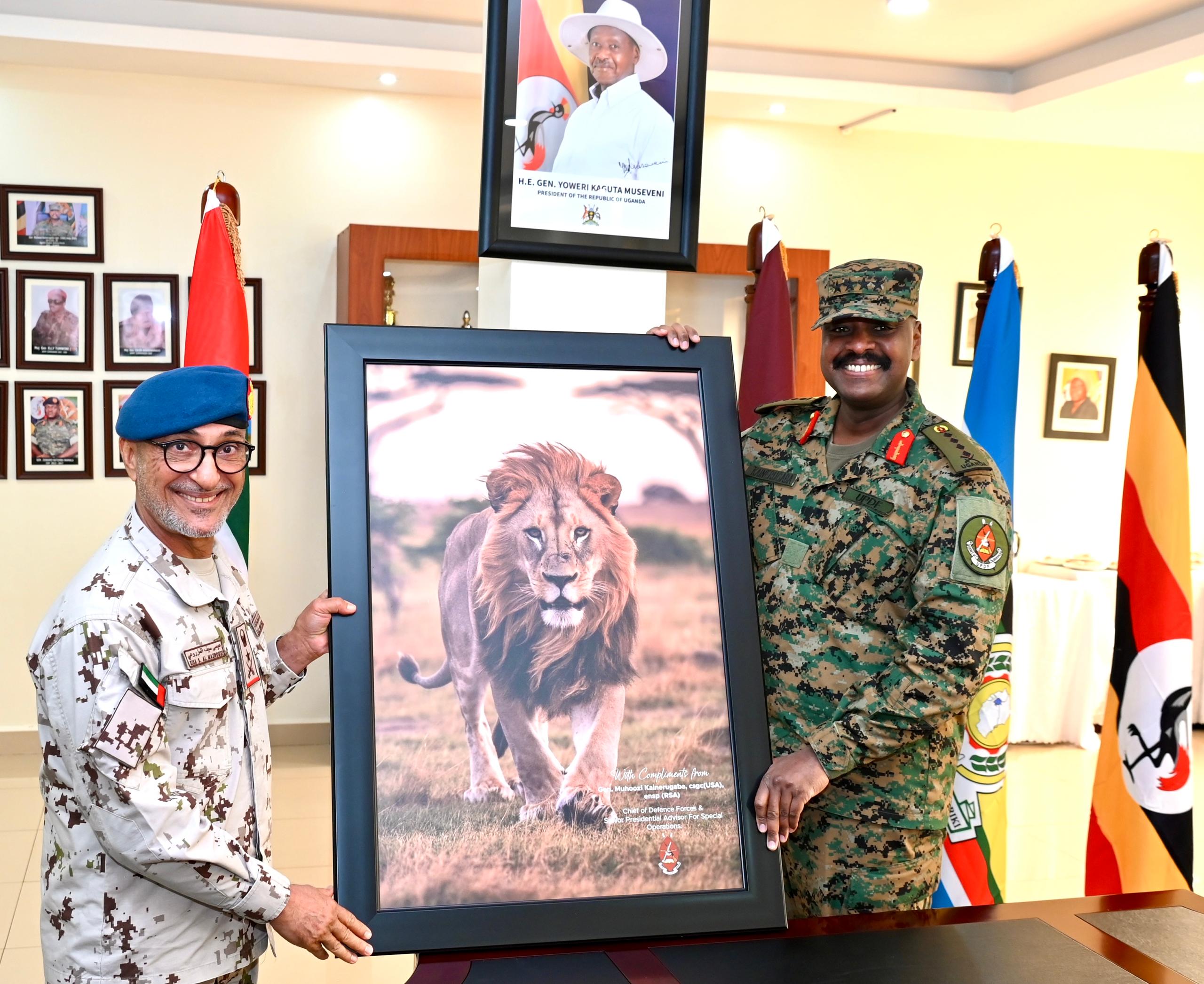 Gen Kainerugaba with UAE counterpart